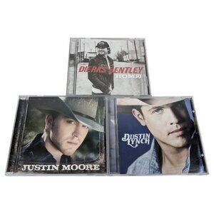 Dierks Bentley (2 w/ Target Bonus Tracks), Justin Moore, Dustin Lynch CD LOT‎ OF